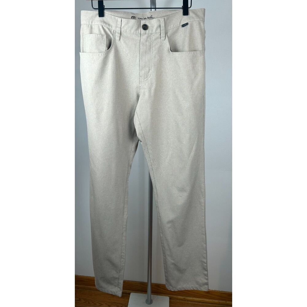 Travis Mathew Mens Khaki Brown Performance Pants Stretch Golf Size 32